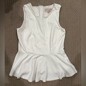 Philosophy Cream Sleeveless Peplum Top